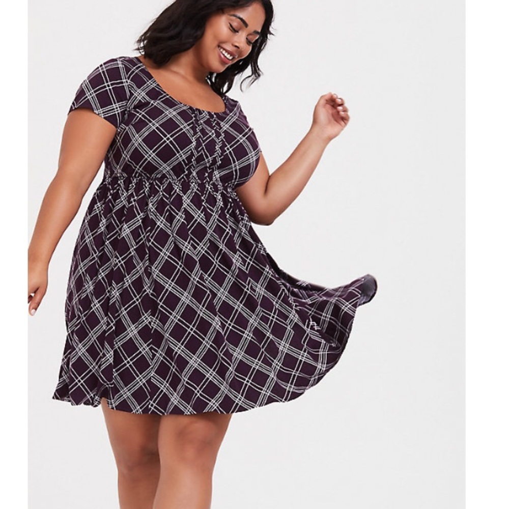 Torrid Purple Plaid Dress - Picture 2 of 10